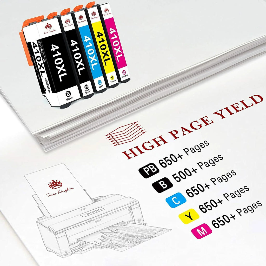 410 Ink Cartridges High Yield 5-Pack for Epson Printer W426200