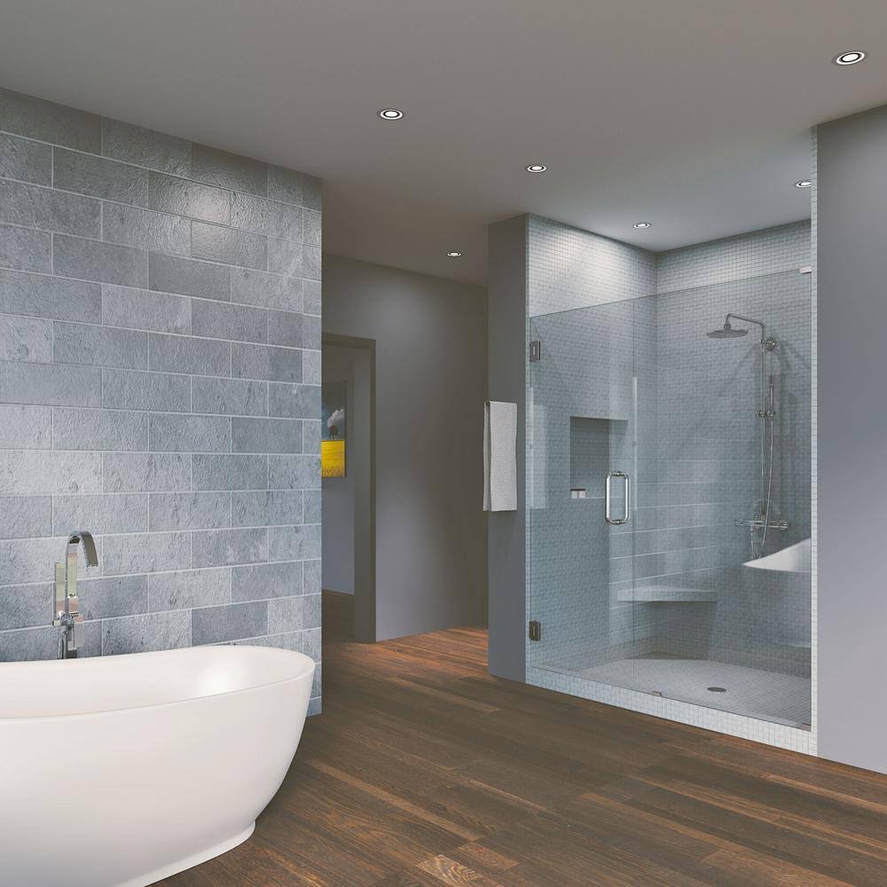 Chrome Frameless Hinged Shower Door L134