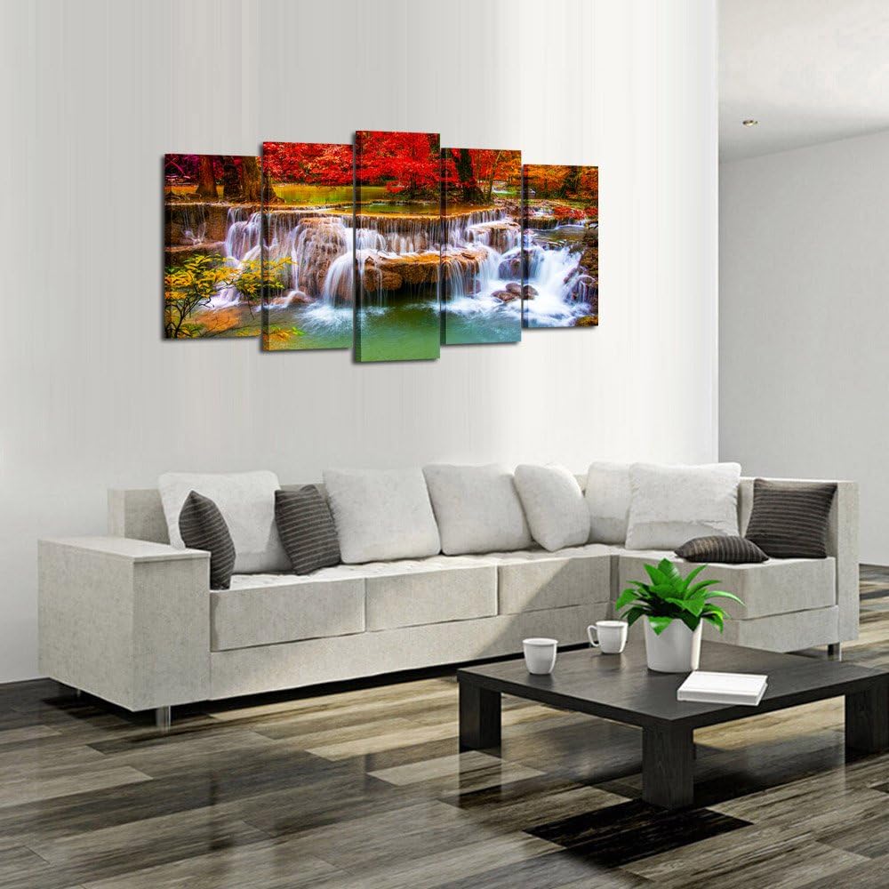 Green Dreamlike Waterfall Canvas Print Wall Art X63398