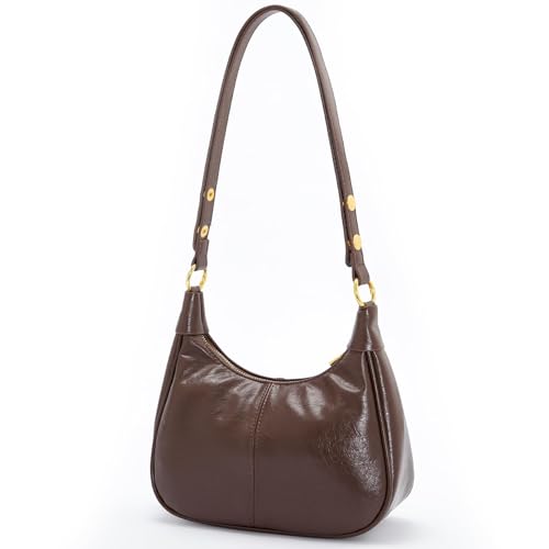 Small Hobo Bags Crescent Shaped Tote Handbag with Zipper Closure L363
