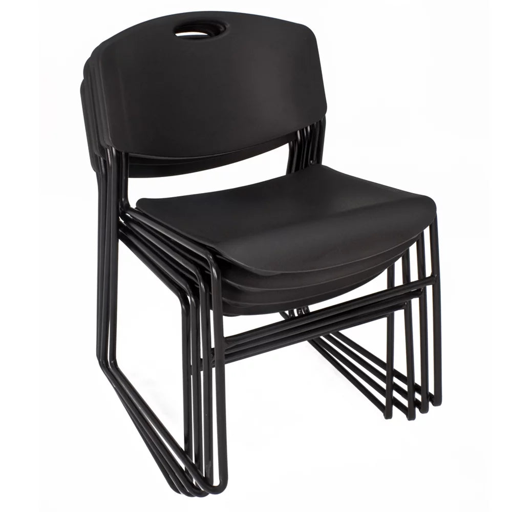 48" Round Breakroom Table & 4 Stack Chairs Z31675
