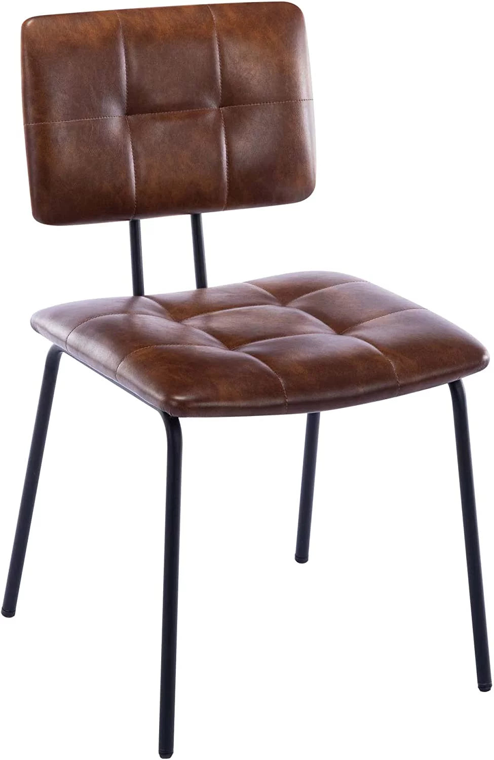 Faux Leather Upholstered Dining Chairs Set of 2 with Metal Legs B32367