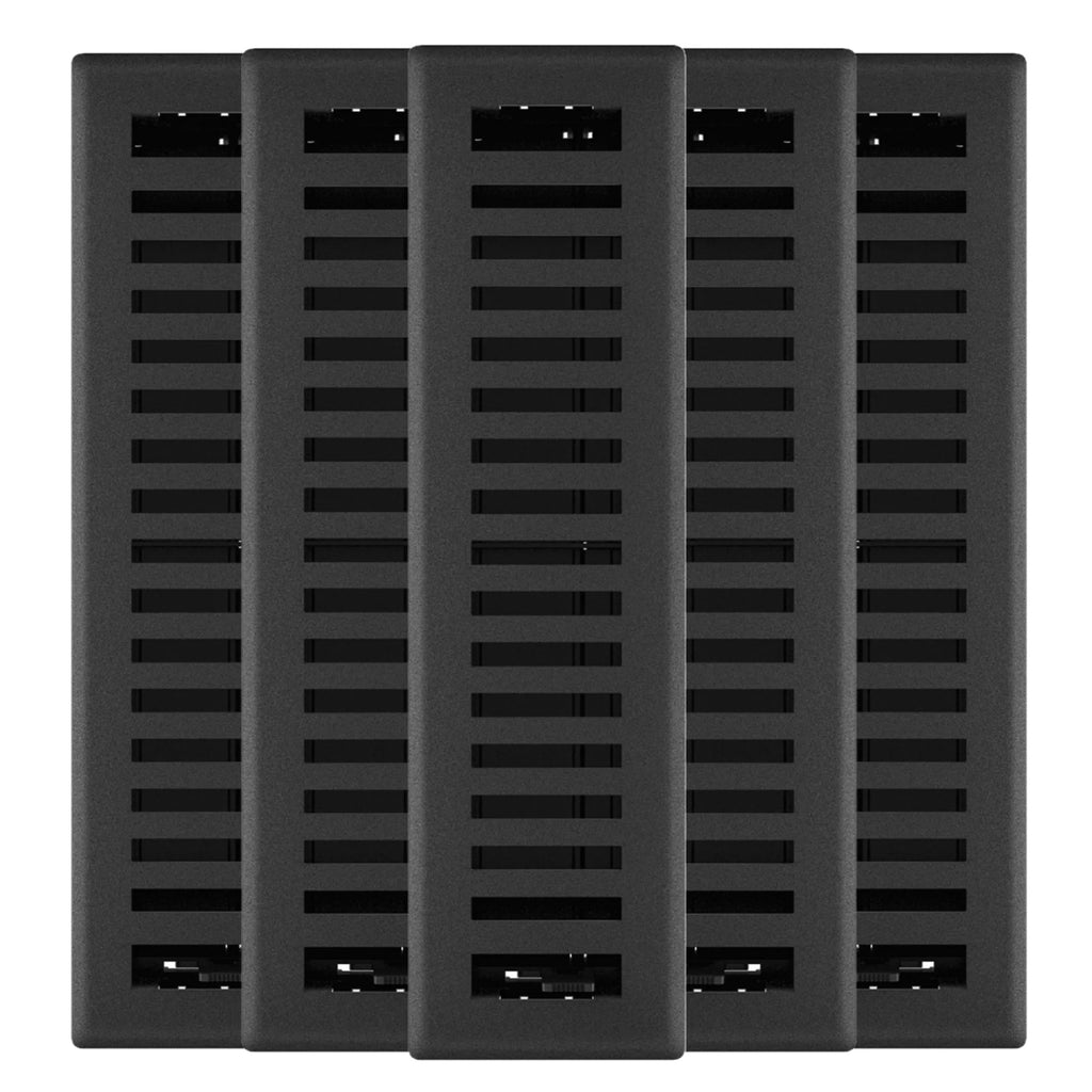Black Iron Metal Rectangular Floor Register 5 Pack K892