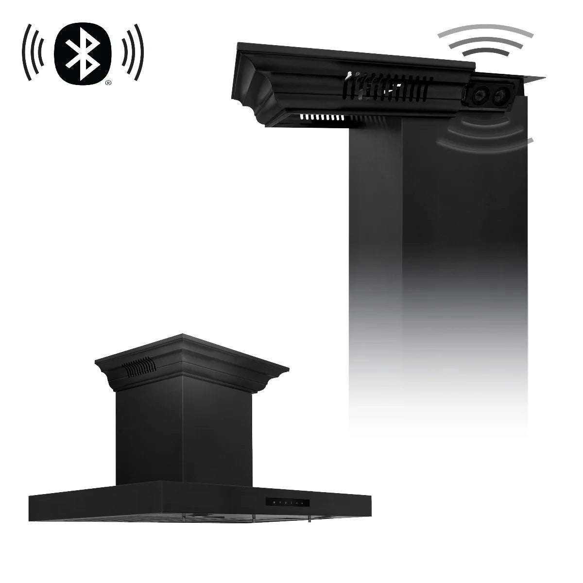 36 in. Wall Mount Range Hood in Black Stainless Steel Z752