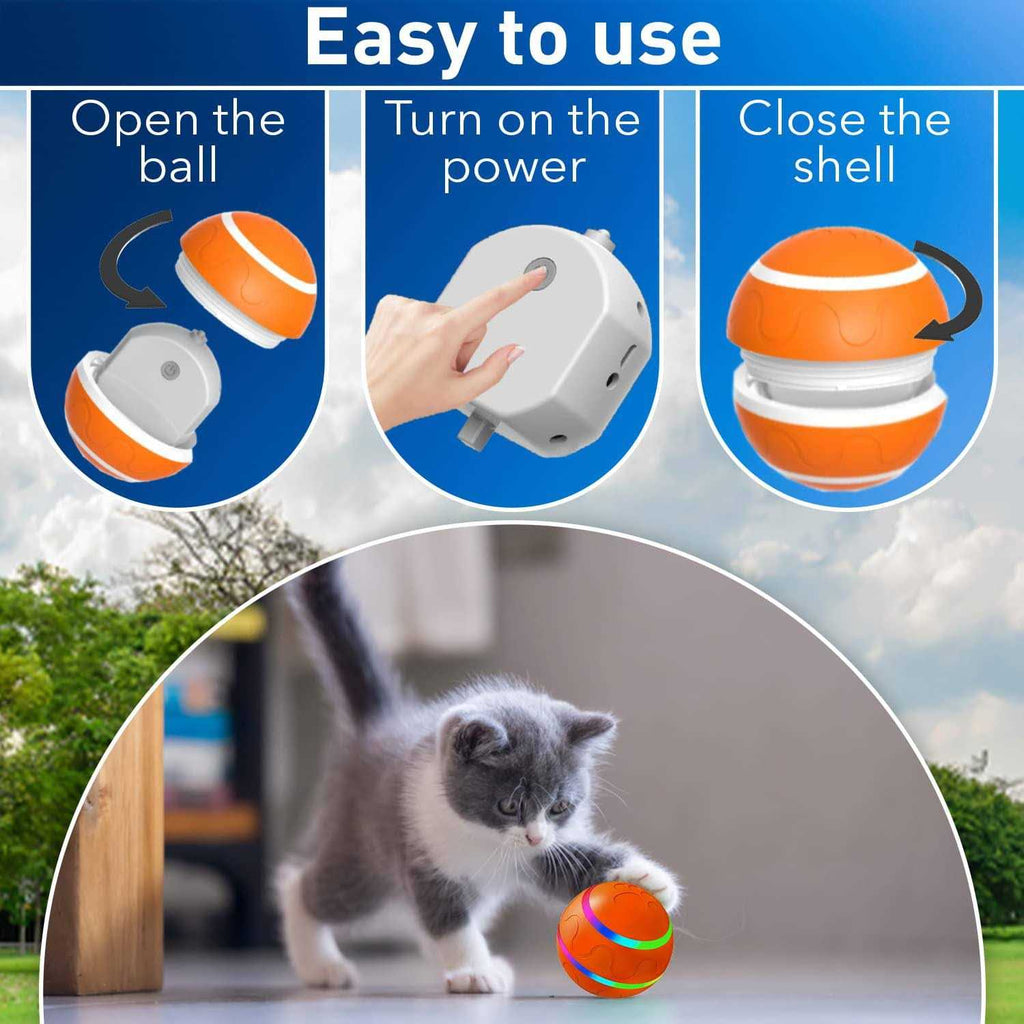 Interactive Dog Ball Toy with USB Charging & LED Lights R693108