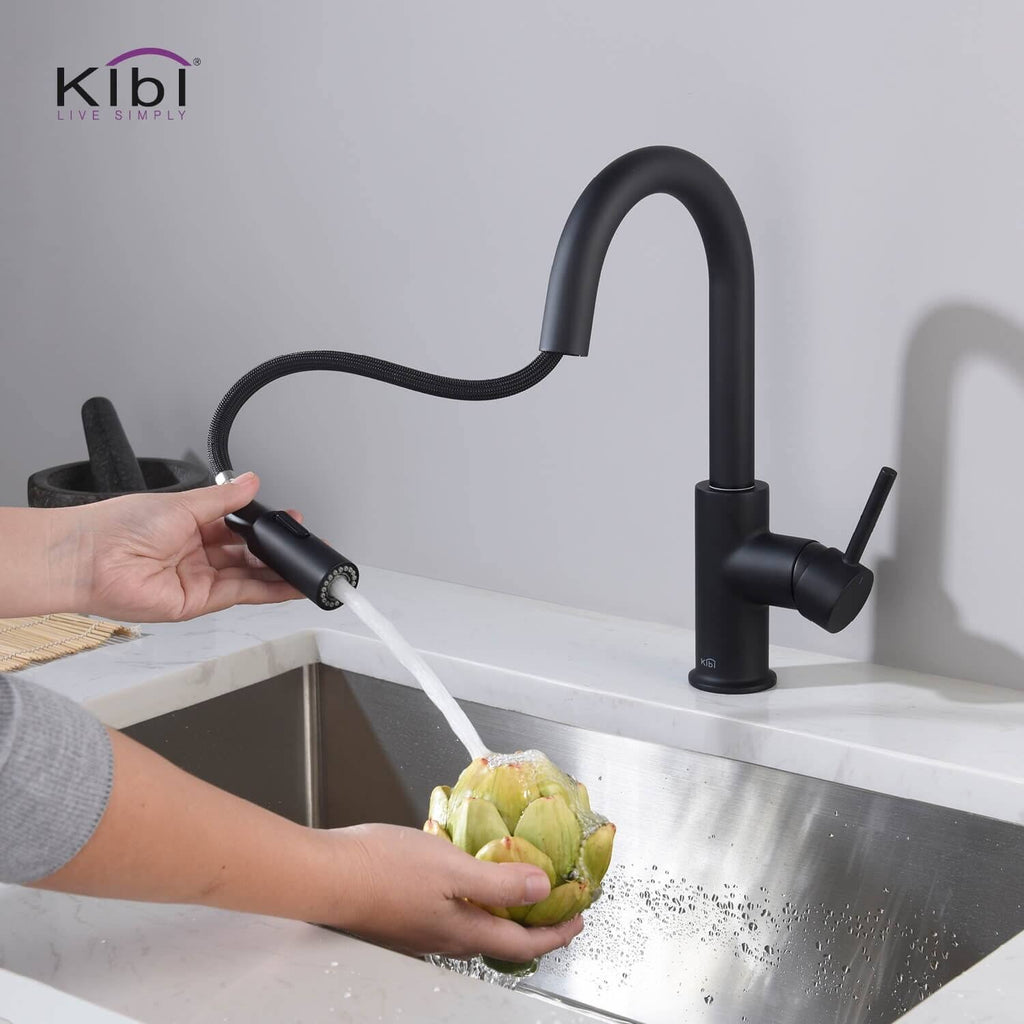 Nickel Pull-Down Kitchen Faucet with Sprayer and Magnetic Docking H279478