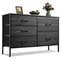Charcoal Black 5 Drawer Fabric Dresser J92170