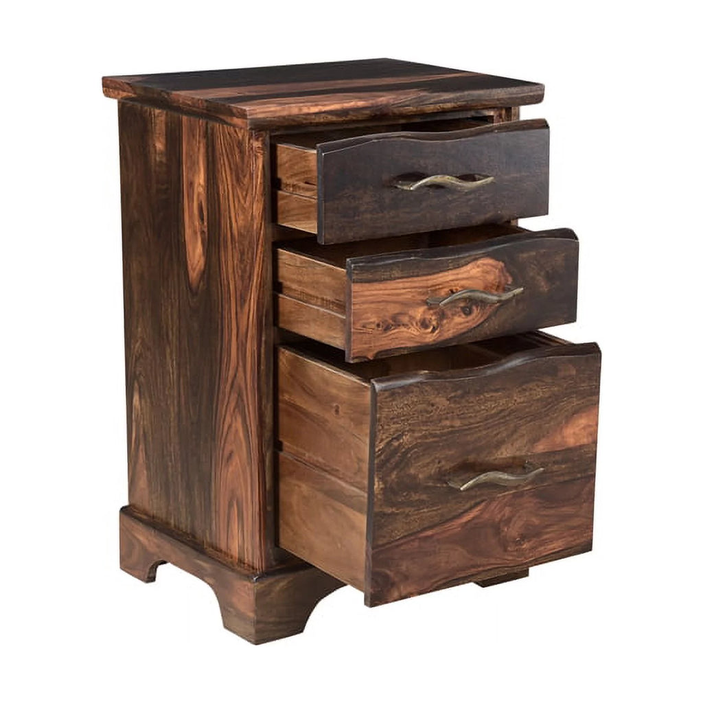 Dark Brown 3-drawer Solid Wood Filing Cabinet R913783