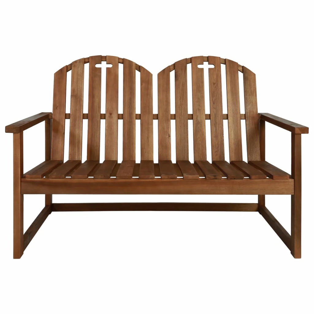 2-Seater Acacia Wood Garden Bench with Backrest and Armrest G676853