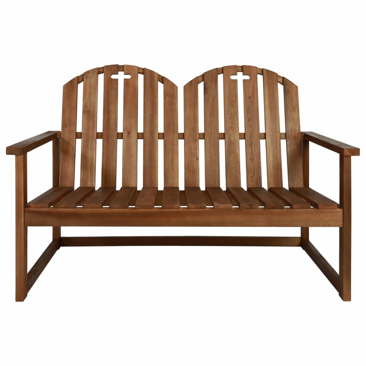 2-Seater Acacia Wood Garden Bench with Backrest and Armrest G676853
