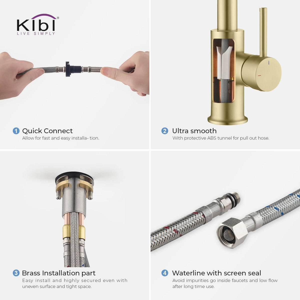 Nickel Pull-Down Kitchen Faucet with Sprayer and Magnetic Docking H279478