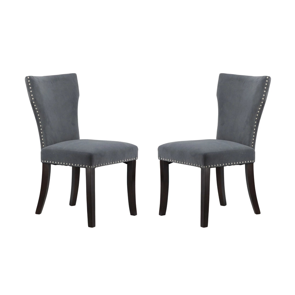 Gray Velvet Upholstered Dining Chair P711957