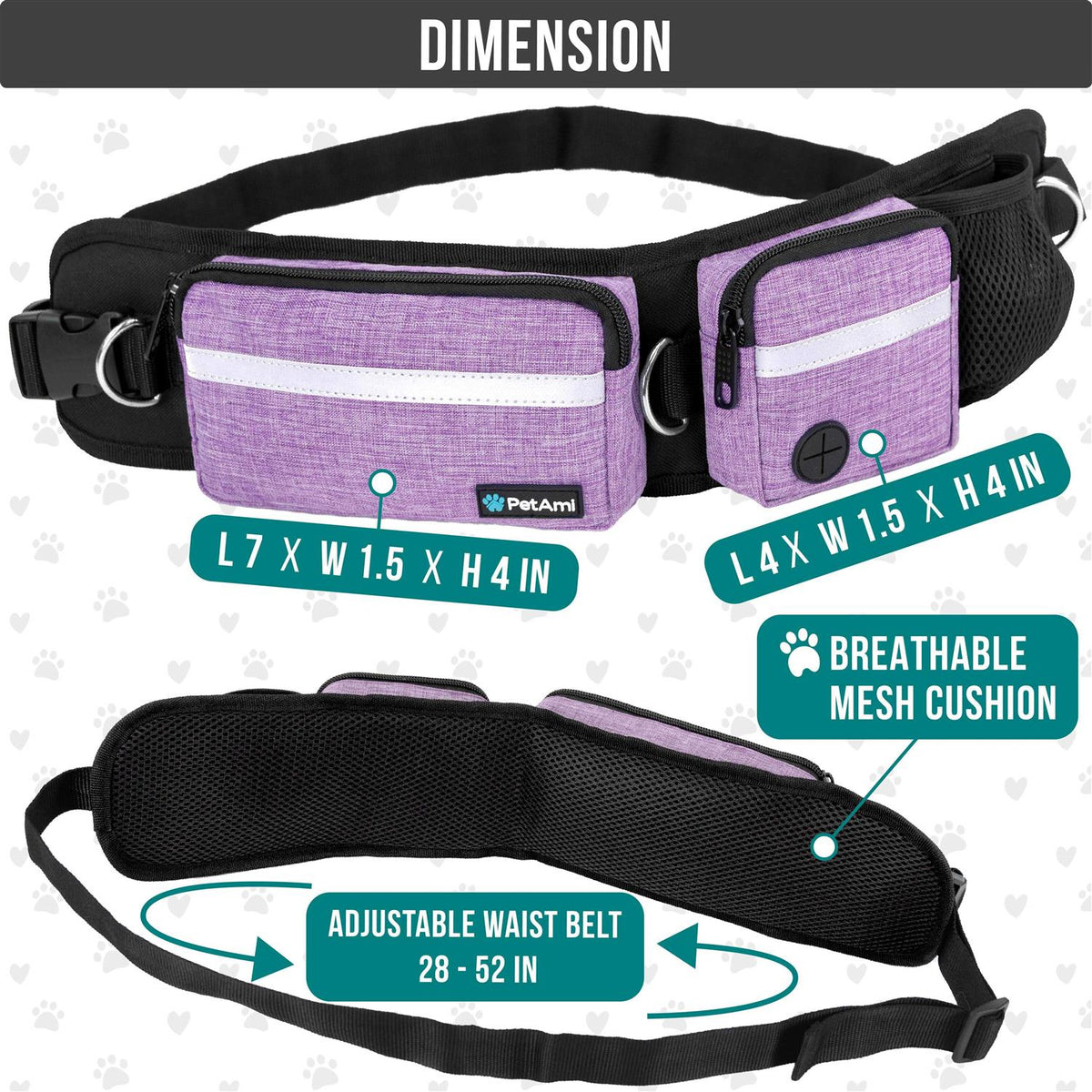 Hands Free Dog Leash Belt Bag N830