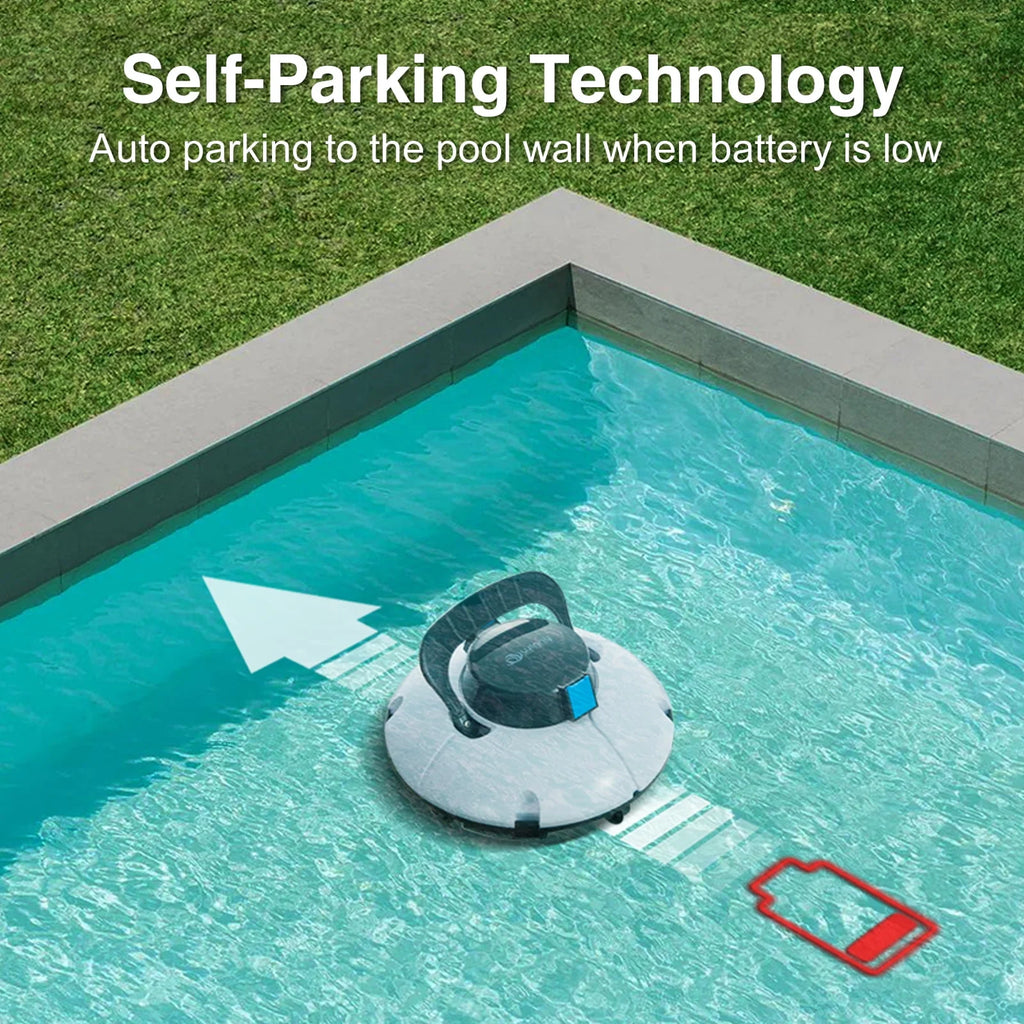 Cordless Robotic Pool Cleaner with Dual Suction Ports W77271