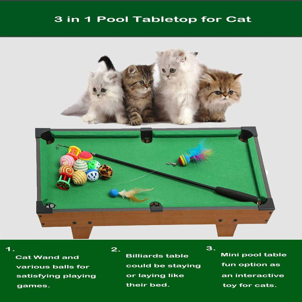 Mini Pool Table for Cat with Feather Teaser I355