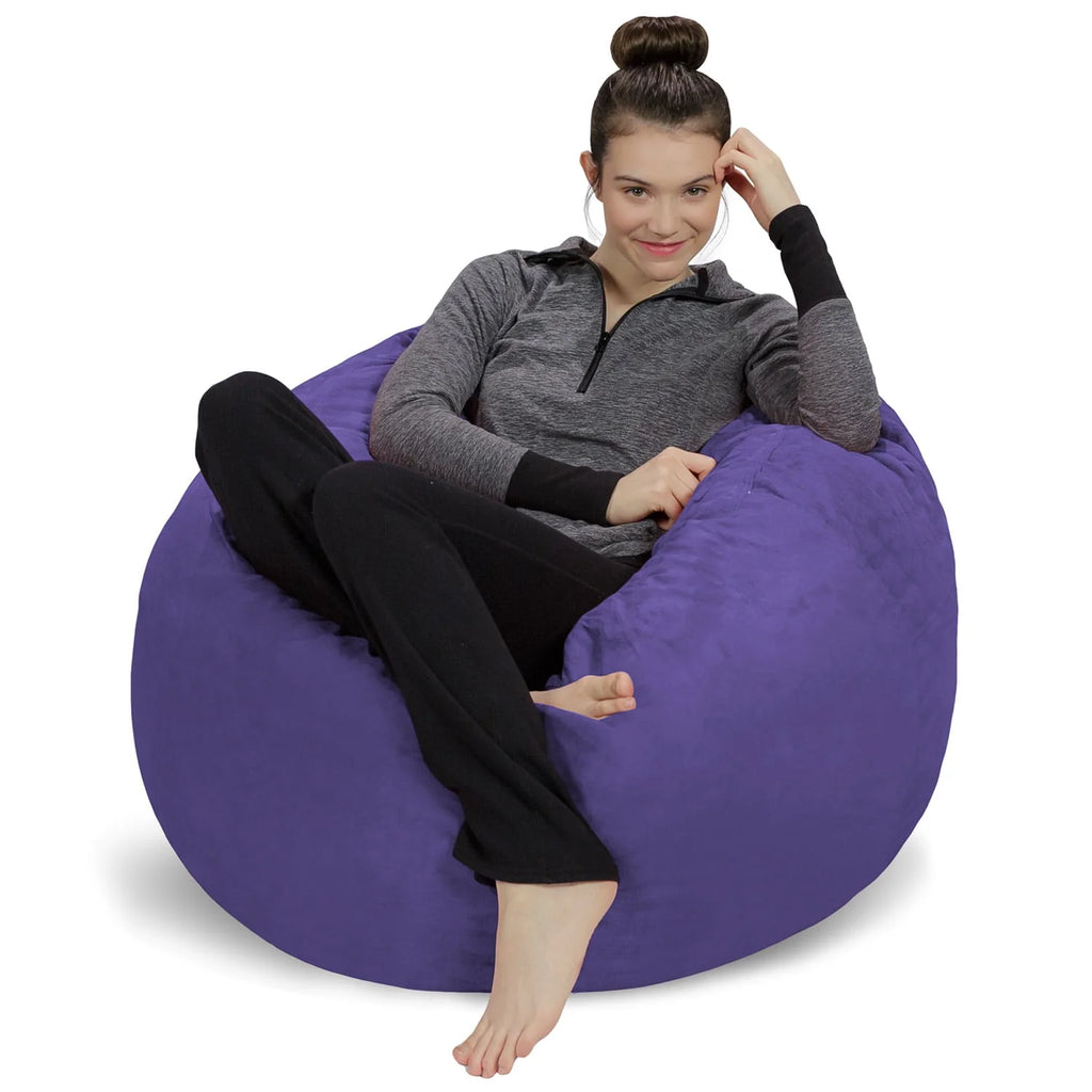 Charcoal 3 ft Memory Foam Bean Bag Chair N998