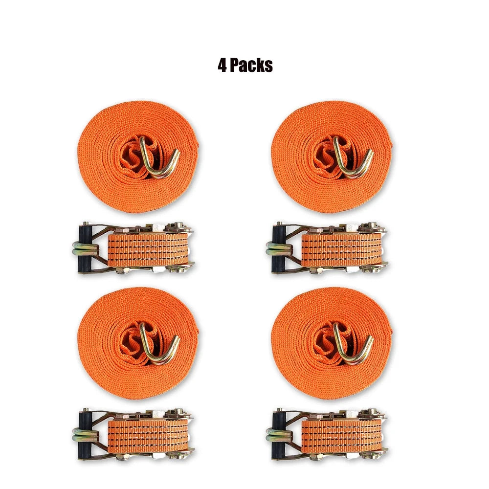 Heavy Duty Ratchet Straps with Double J-Hooks, 2 inch x 26.25 Feet, 11000 Lbs, 2 Packs V66341