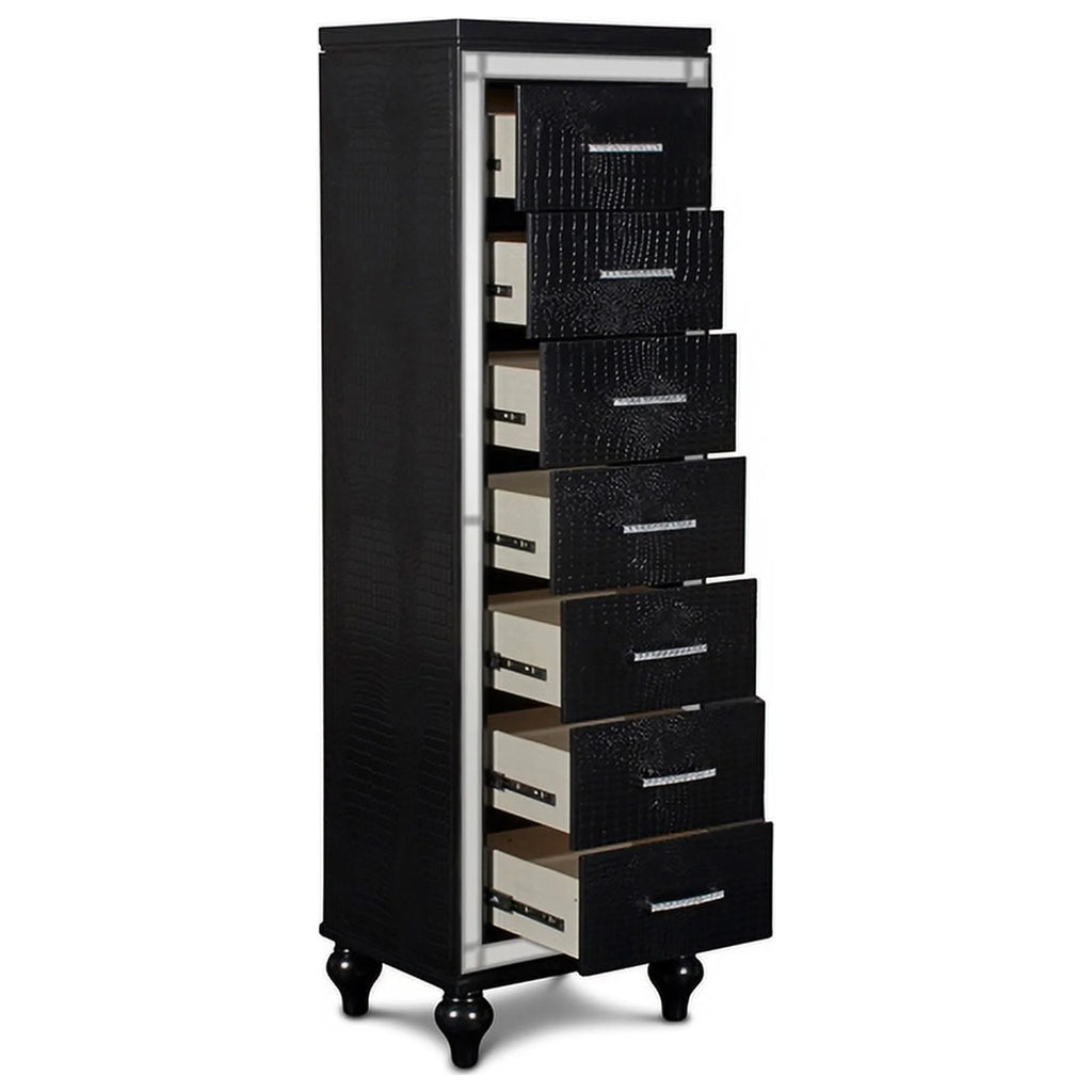 Black 7-Drawer Wood Lingerie Chest Q912265