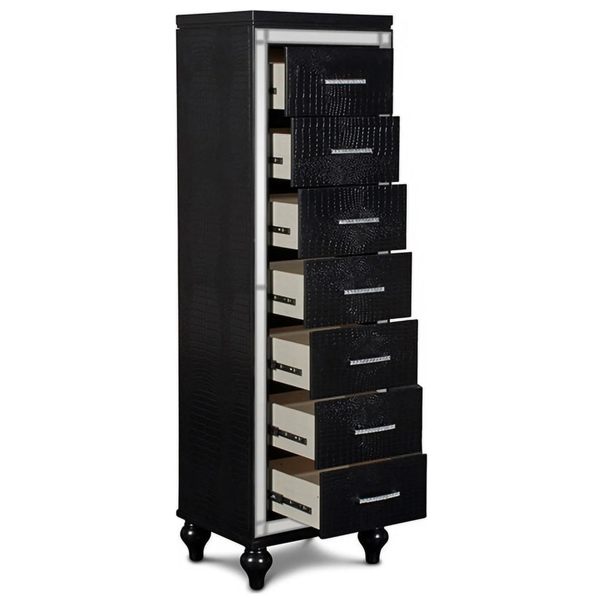 Black 7-Drawer Wood Lingerie Chest Q912265