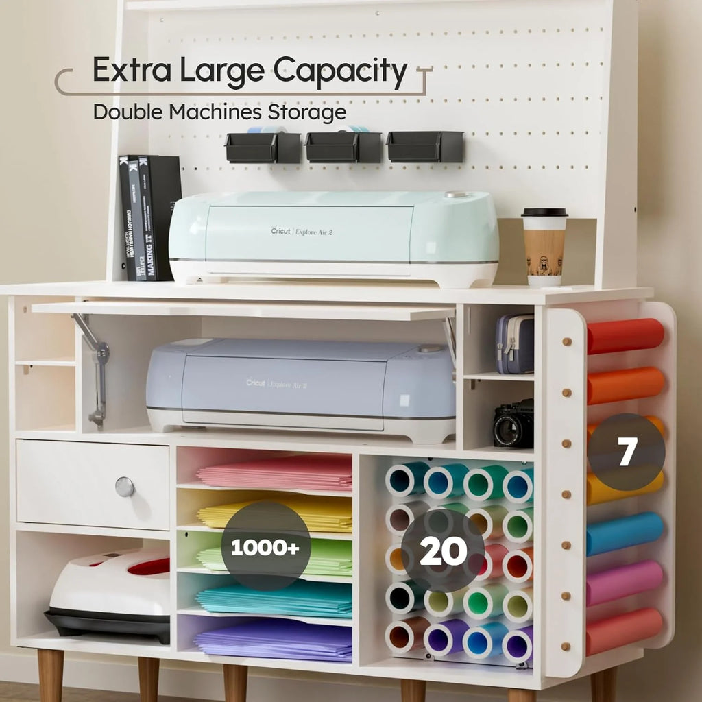 Craft Cabinet Table Organizer with Charging Station Y737245