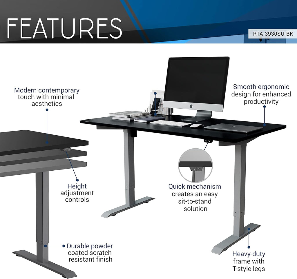 Black Sit to Stand Desk Y30585