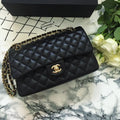Black Medium Lambskin Leather Flap Bag A78672