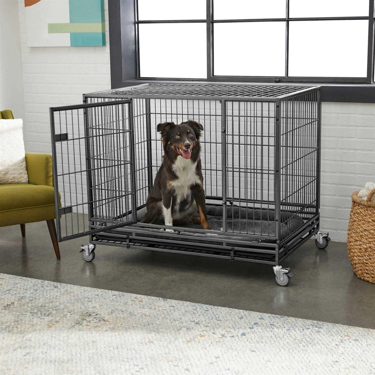 Heavy Duty Steel Dog Crate Y127658