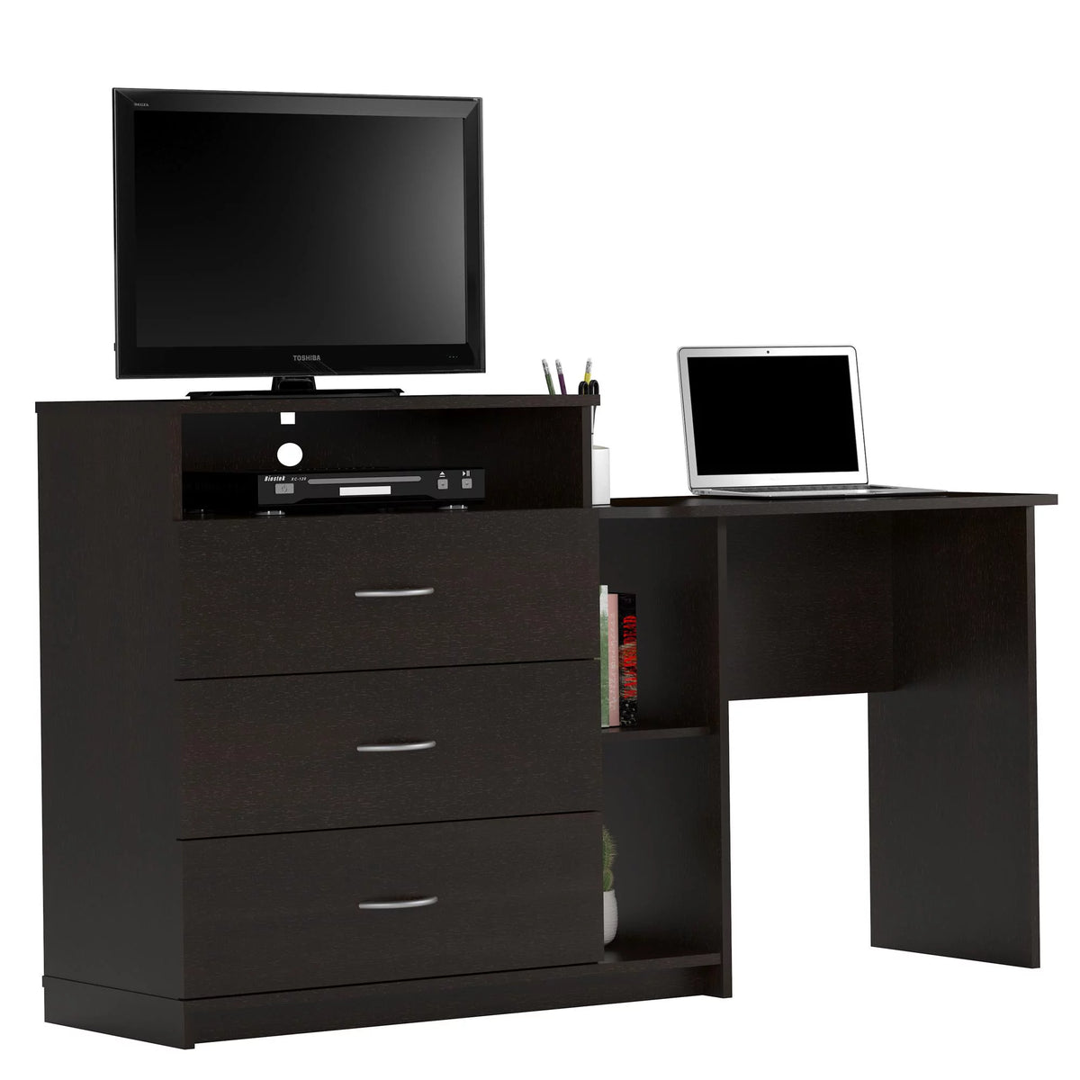Espresso 3 in 1 Media Dresser and Desk Combo O374