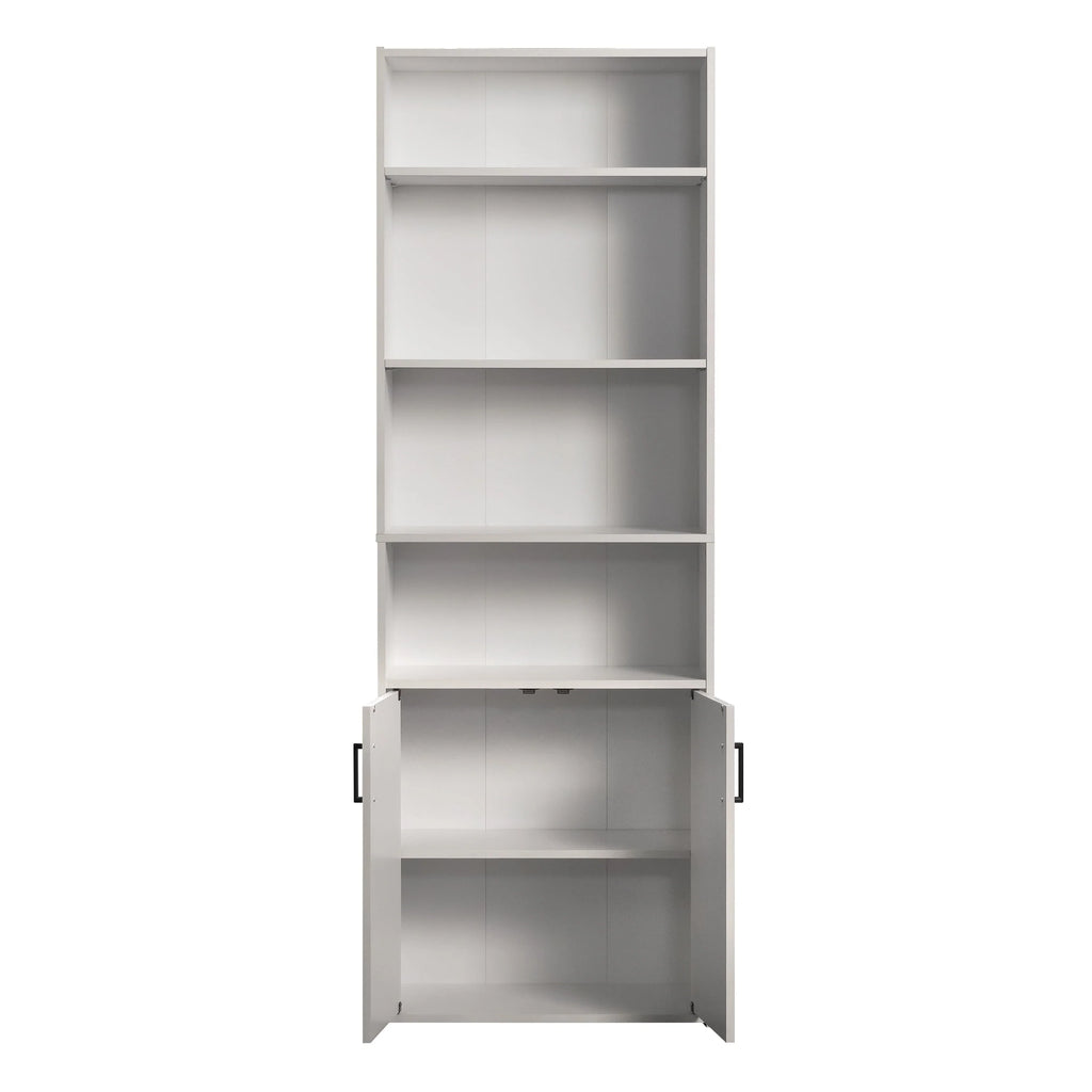 5 Shelf Bookcase with Doors, Black O203