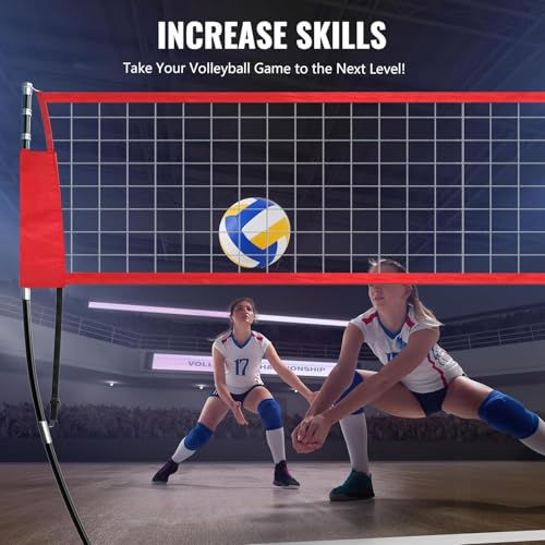 Portable Volleyball Training Net with Adjustable Heights D5305