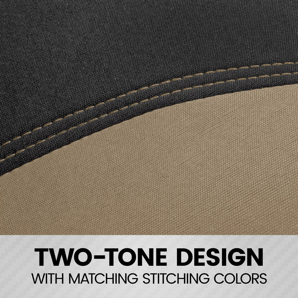 Beige Two-Tone Full Set Car Seat Covers O184818