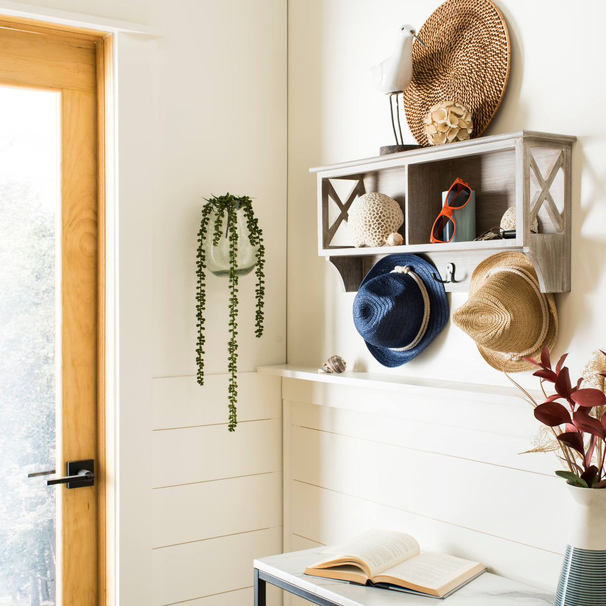 Grey Hanging Storage Wall Rack K90665