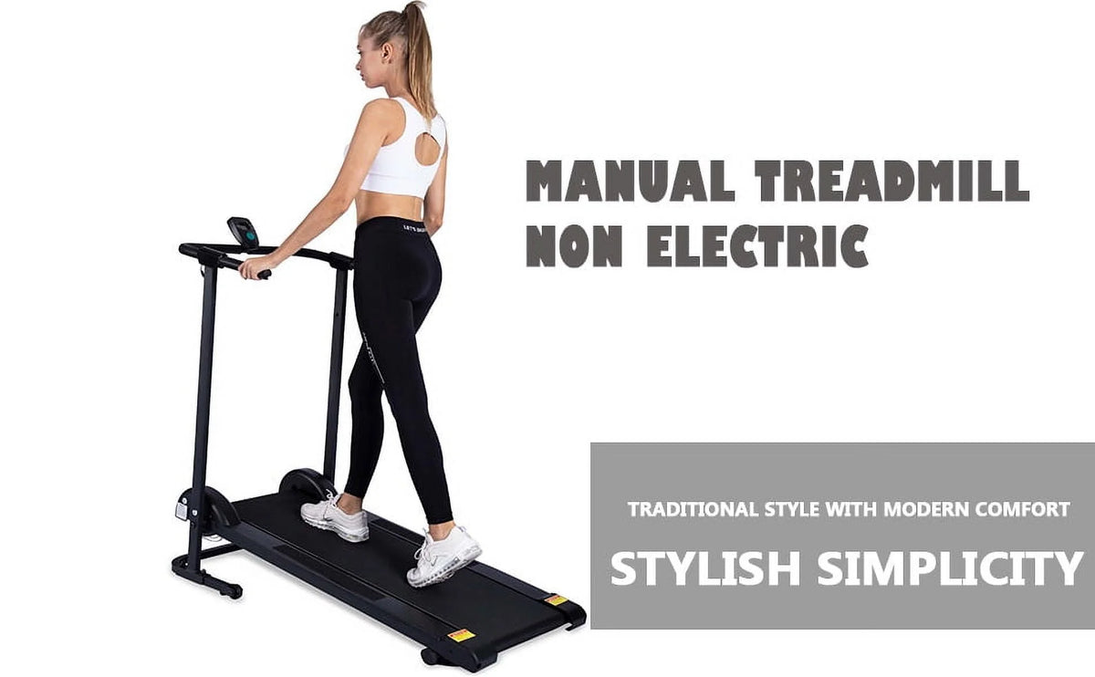 Manual Non Electric Treadmill with 10° Incline Foldable Y474947