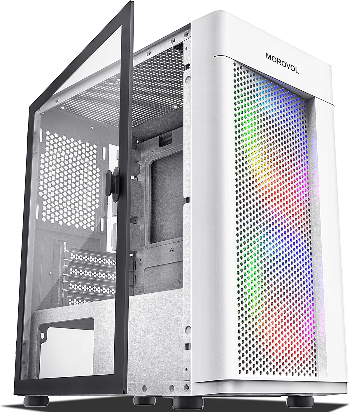 Pink Micro ATX Computer Case with Tempered Glass Panel I191