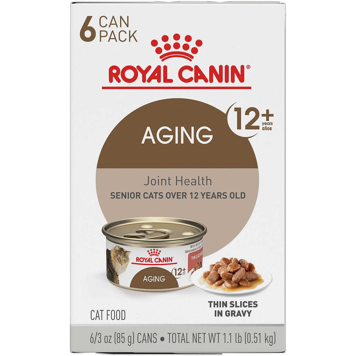 Aging 12+ Thin Slices in Gravy Canned Cat Food L531