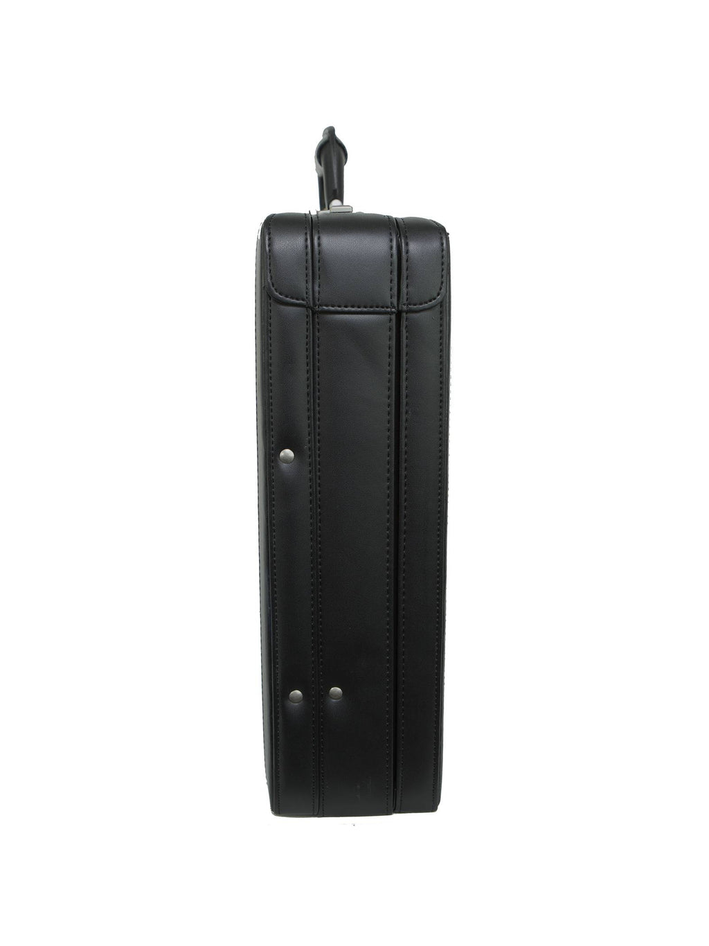 Expandable Leather Attache Briefcase Combination Locks Hard Case L3166