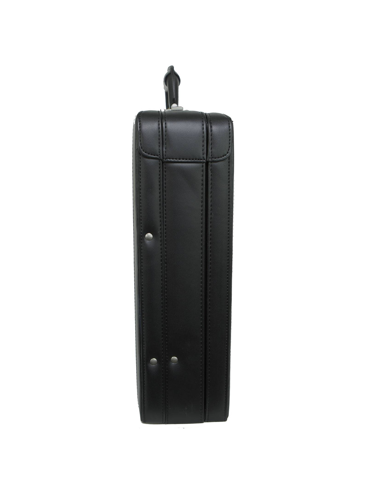Expandable Leather Attache Briefcase Combination Locks Hard Case L3166
