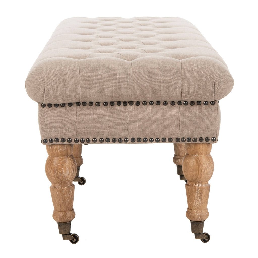 Tufted Bench, Taupe Q880