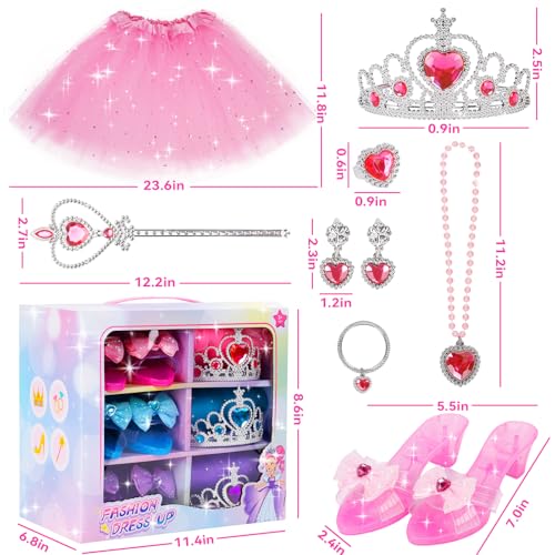 Princess Dress Up Toy Set with Shoes Skirts Crowns Wands Jewelry X572204