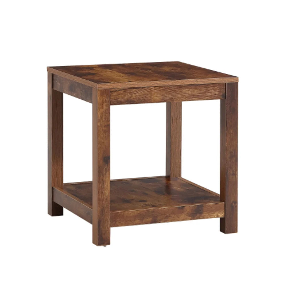 Rustic Brown 2-Tier Side Table C557