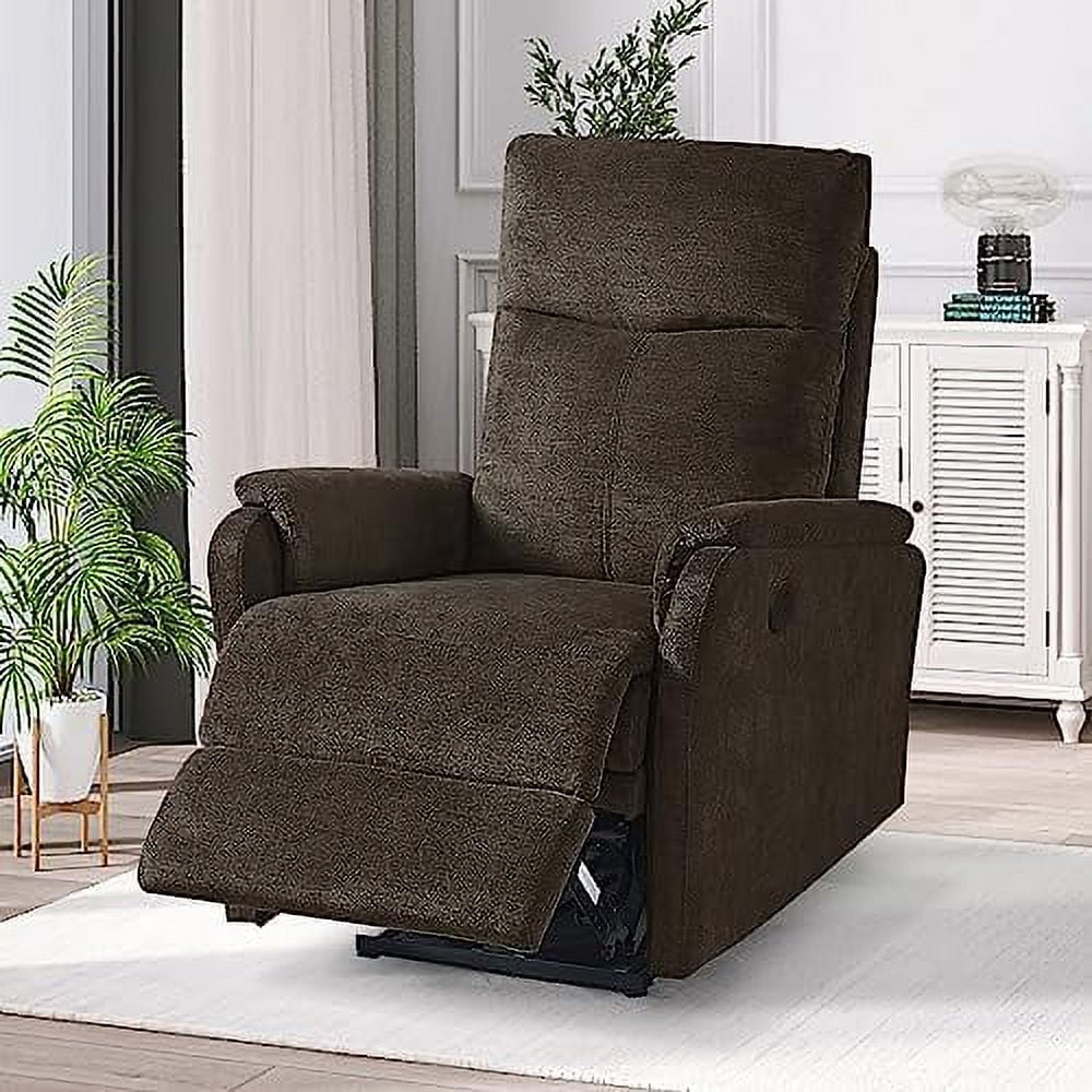 Dark Brown Fabric Power Recliner Chair with USB Port I1323