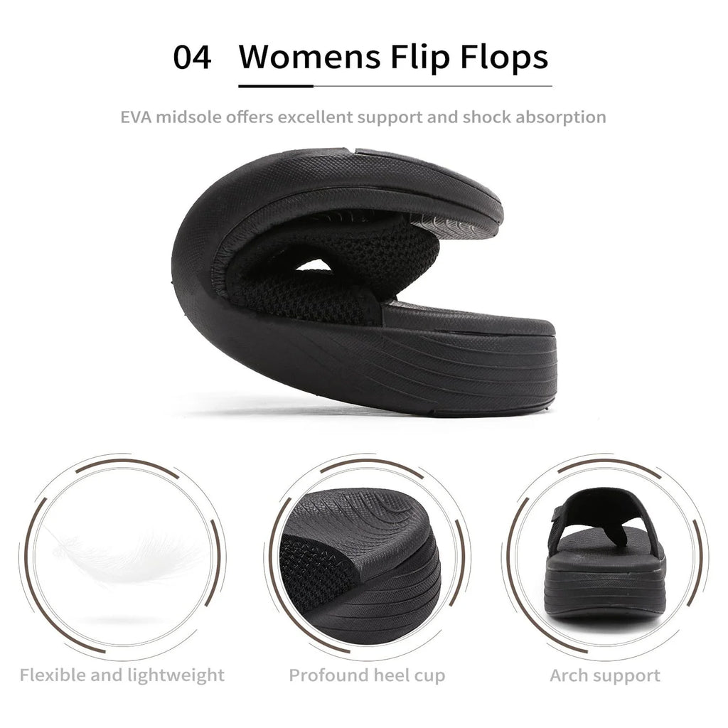Black Flip Flops Thong Sandals K3072