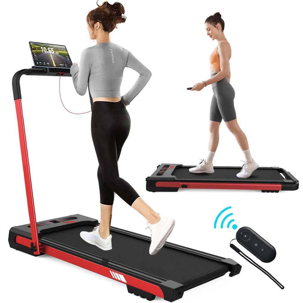 3.5 HP 2 in 1 Folding Treadmill 300lb Capacity Black B957