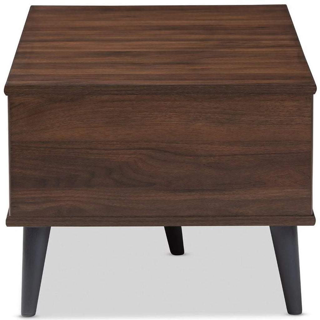Wood Coffee Table in Brown and Dark Grey J69808
