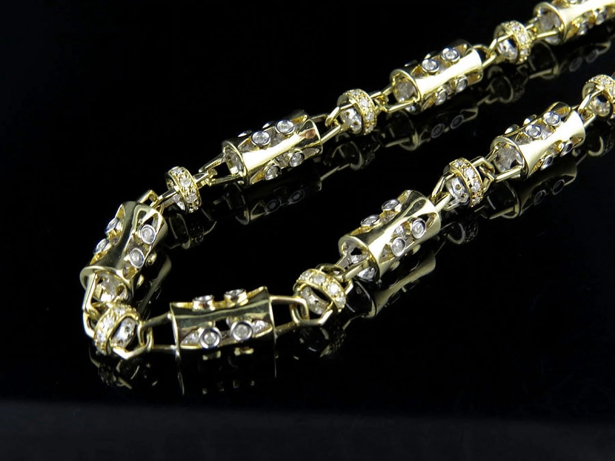 14k Yellow Gold Diamond Chain Necklace 30" Z453484