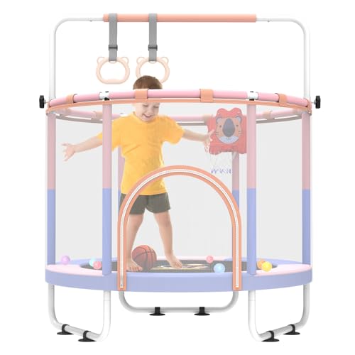60" Toddler Trampoline with Safety Enclosure Net N2263
