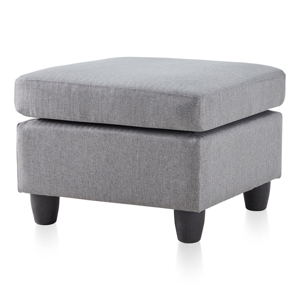 Gray Linen Fabric Convertible Sectional Sofa Q52909