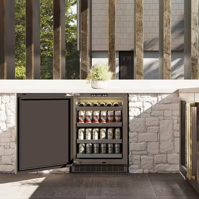 24 in. Single Zone Beverage Fridge with Stainless Door X943009