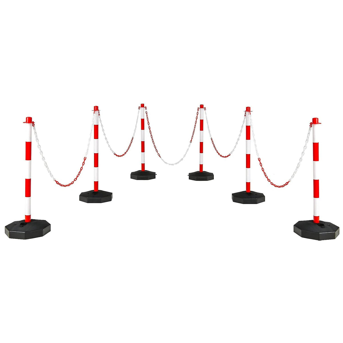 2 Pack Plastic Delineator Post Cone with Fillable Base, Black & Yellow O81939