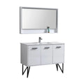 48 in. High Gloss White Bathroom Vanity with Mirror T6545